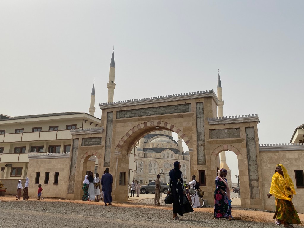 View of the entrance to the Accra Central Mosque