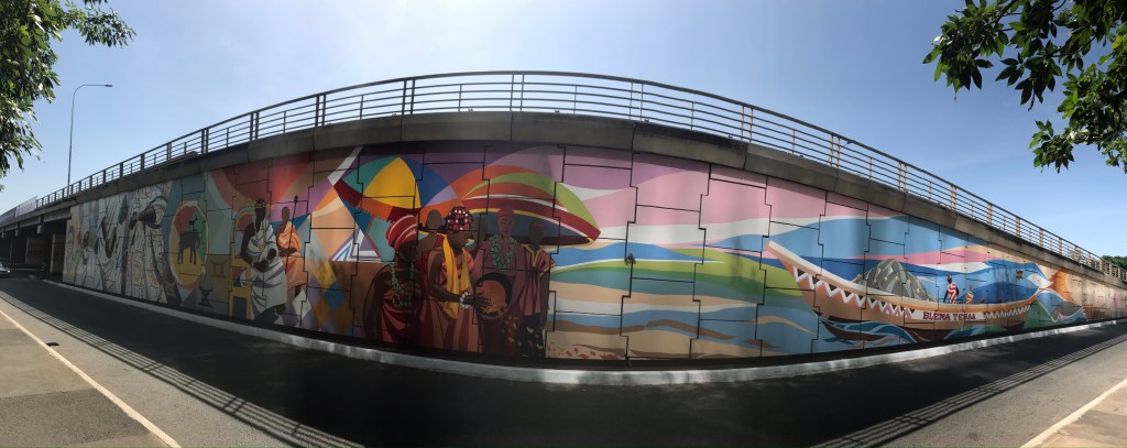Ghana Street art - Murals at the Ako Adjei interchange Accra Ghana. 
