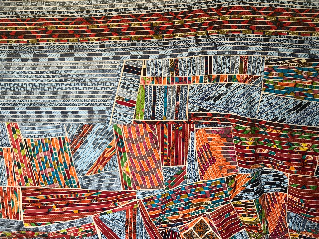 Ghanaian artist Tei Huagie's quilts made from African wax fabrics