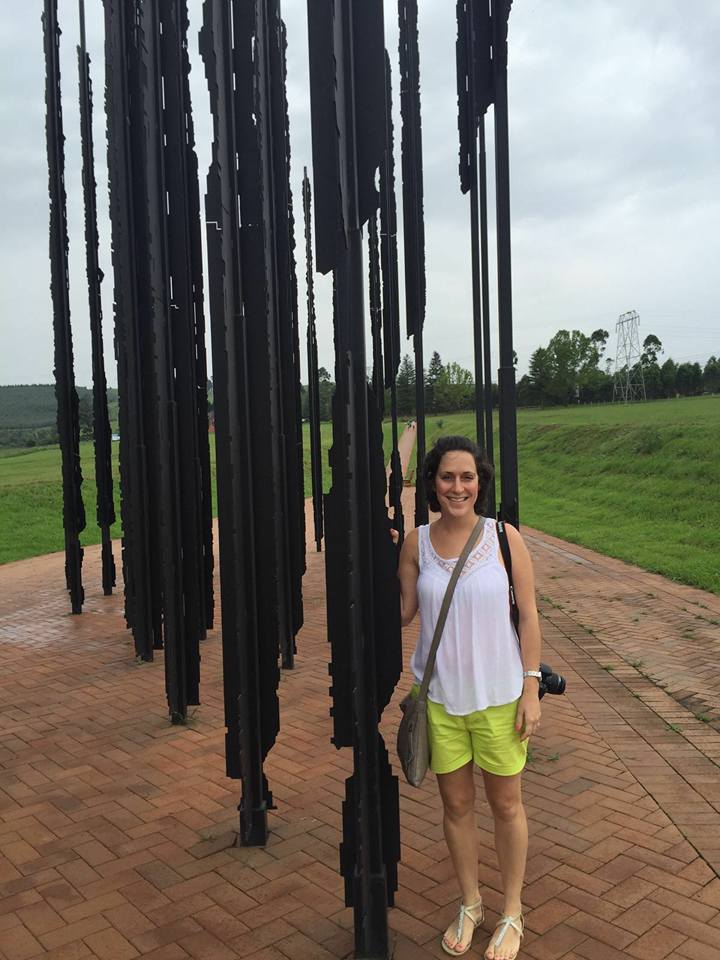 The steel columns making up the sculpture of Mandela at the Nelson Mandela Capture Site in Howick