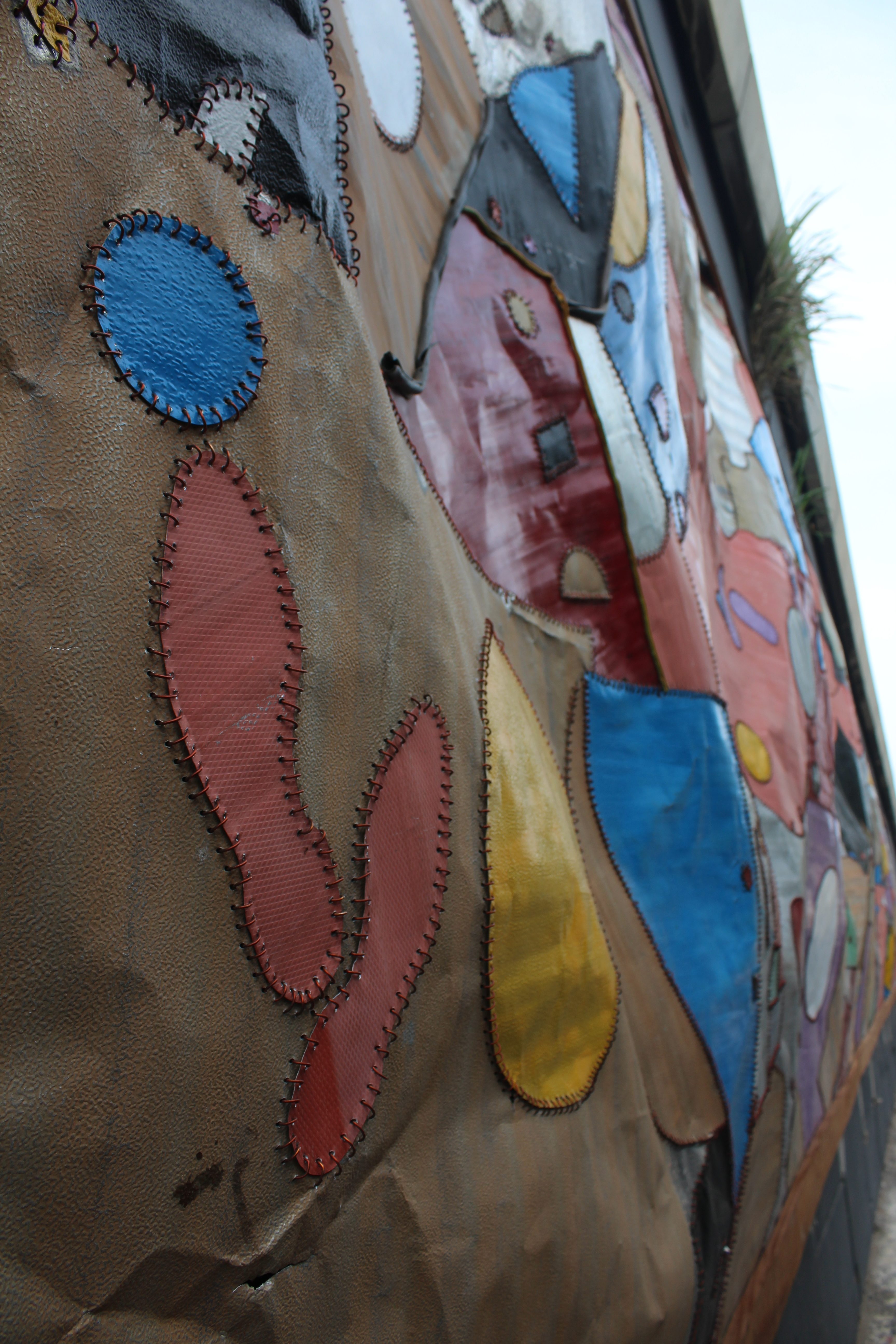 Ghanaian artist Tei Huagie's metal street art in Accra Ghana