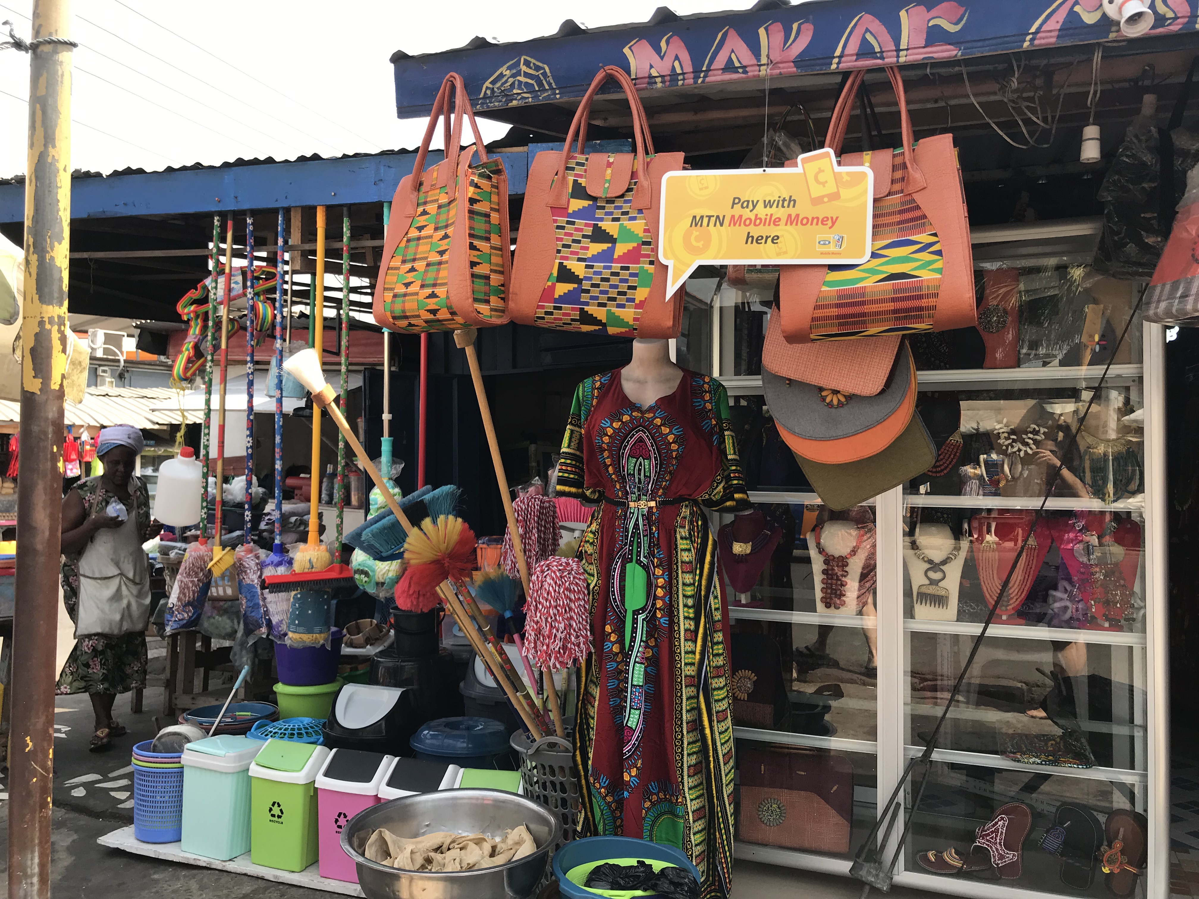 Ghanaian curios for sale on Accra's Oxford Street