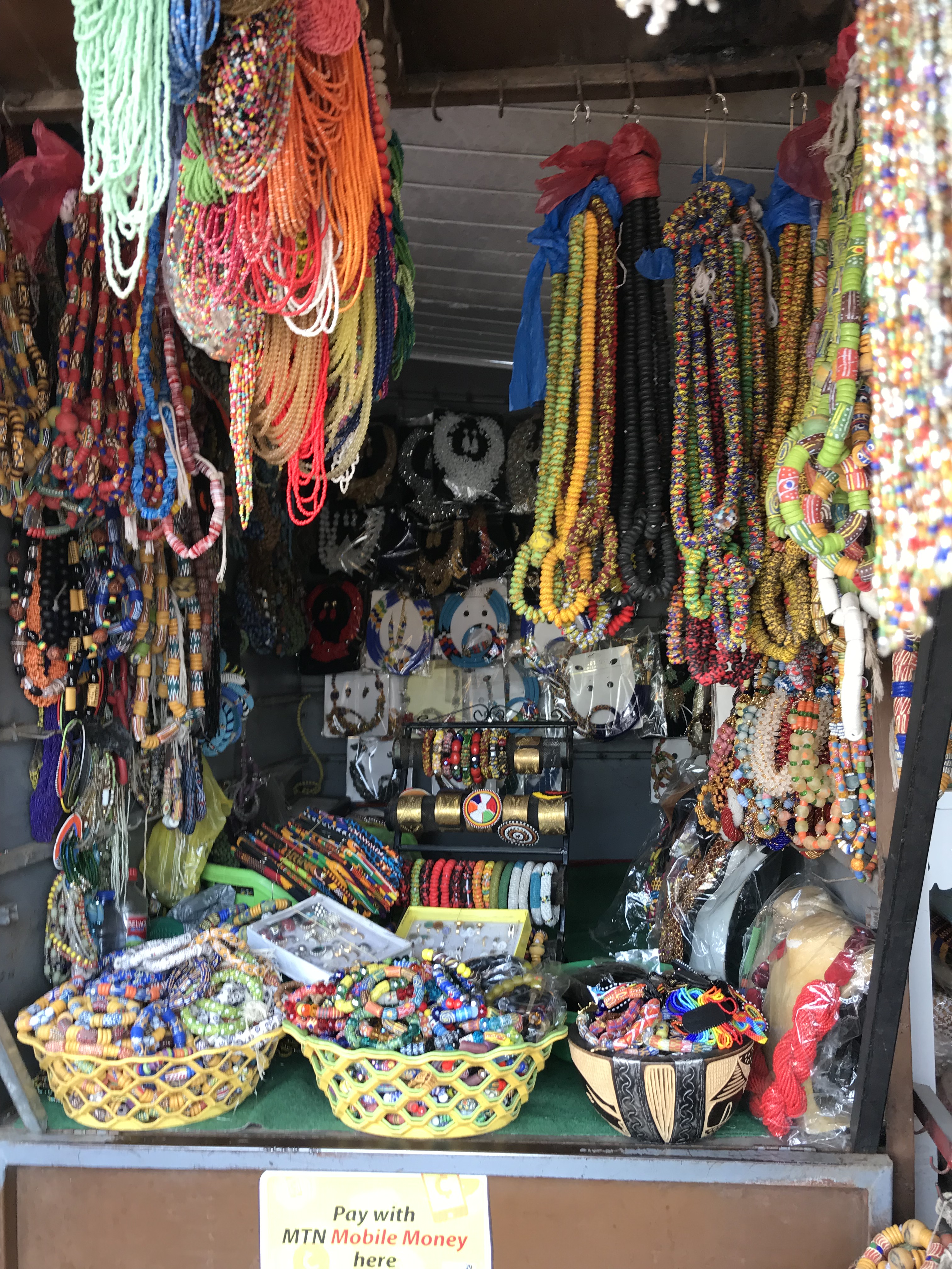 Ghanaian beads and jewellery for sale on Accra's Oxford Street